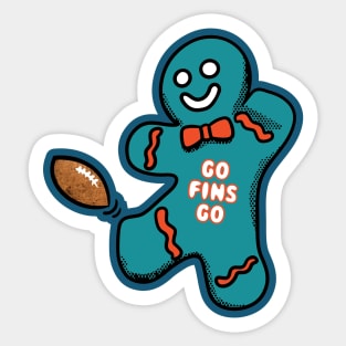 Miami Dolphins Gingerbread Man Sticker